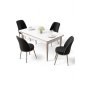 HANAH HOME Set trpezarijskog stola i stolica (5 delova) Rewa White Chrome Black - slika 2