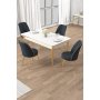 HANAH HOME Set trpezarijskog stola i stolica (5 delova) trpezarijskog stola i stolica (5 delova)Rewa White Gold Anthracite - slika 1