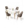 HANAH HOME Set trpezarijskog stola i stolica (5 delova) Rewa White Gold Cappuccino - slika 2