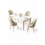 HANAH HOME Set trpezarijskog stola i stolica (5 delova) Rewa White Gold Cream - slika 2