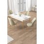 HANAH HOME Set trpezarijskog stola i stolica (5 delova) Rewa White Gold Cream - slika 1