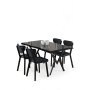 HANAH HOME Set trpezarijskog stola i stolica (5 delova) Akort Black Marble Anthracite - slika 1