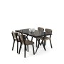 HANAH HOME Set trpezarijskog stola i stolica (5 delova) Akort Black Marble Cappuccino - slika 1