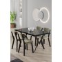 HANAH HOME Set trpezarijskog stola i stolica (5 delova) Akort Black Marble Cream - slika 1