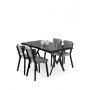 HANAH HOME Set trpezarijskog stola i stolica (5 delova) Akort Black Marble Grey - slika 1