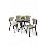 HANAH HOME Set trpezarijskog stola i stolica (5 delova) Agnes Black Marble Cream - slika 2