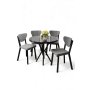 HANAH HOME Set trpezarijskog stola i stolica (5 delova) Agnes Black Marble Grey - slika 2