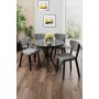 HANAH HOME Set trpezarijskog stola i stolica (5 delova) Agnes Black Marble Grey - slika 1