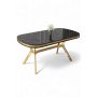 HANAH HOME Trpezarijski sto Olya Black Marble Gold - slika 1