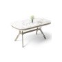 HANAH HOME Trpezarijski sto Olya White Marble Chrome - slika 1