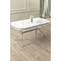 HANAH HOME Trpezarijski sto Olya White Marble Chrome - slika 2