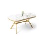 HANAH HOME Trpezarijski sto Olya White Marble Gold - slika 1