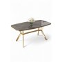 HANAH HOME Trpezarijski sto Esla Anthracite Gold - slika 1