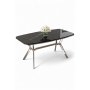 HANAH HOME Trpezarijski sto Esla Black Marble Chrome - slika 1