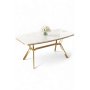 HANAH HOME Trpezarijski sto Esla White Marble Gold - slika 1