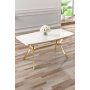 HANAH HOME Trpezarijski sto Esla White Marble Gold - slika 2
