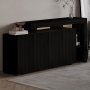 HANAH HOME Komoda Beliz Wood Black - slika 2