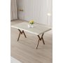HANAH HOME Trpezarijski sto Akort Travertine Brown - slika 1