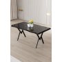 HANAH HOME Trpezarijski sto Akort Black Marble Black - slika 1