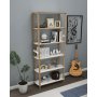 HANAH HOME Polica za knjige Rosa 6 Hrast White - slika 4