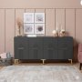 HANAH HOME Komoda Ida 150 Anthracite Gold - slika 1