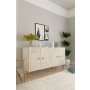 HANAH HOME Komoda Lessi 150 White Travertine Gold - slika 3