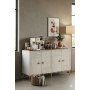 HANAH HOME Komoda Lessi 150 White Travertine Gold - slika 1