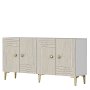 HANAH HOME Komoda Lessi 150 White Travertine Gold - slika 5