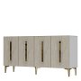 HANAH HOME Komoda Rany 150 White Travertine Gold - slika 3