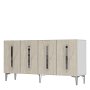 HANAH HOME Komoda Rany 150 White Travertine Silver - slika 3