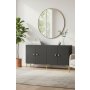 HANAH HOME Komoda Simple 150 Anthracite Gold - slika 3
