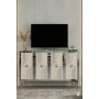 HANAH HOME Komoda Pega 120 White Travertine Silver - slika 1