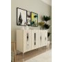 HANAH HOME Komoda Rany 120 White Travertine Silver - slika 2