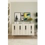 HANAH HOME Komoda Rany 120 White Travertine Silver - slika 1