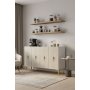 HANAH HOME Komoda Salkım 120 White Travertine Gold - slika 2