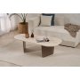 HANAH HOME Klub stočić Ovalis Travertine Walnut - slika 2