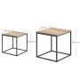 Oskar Kvadratni sto za kafu, 2 komada -sonoma oak / black nogare - slika 4
