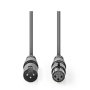 NEDIS COTG15012GY200 DMX Adapter Cable XLR 3-Pin muski na XLR 3-Pin zenski, Nickel Plated, 20m, Round, PVC - slika 2