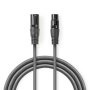 NEDIS COTG15012GY200 DMX Adapter Cable XLR 3-Pin muski na XLR 3-Pin zenski, Nickel Plated, 20m, Round, PVC - slika 1