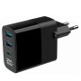GEMBIRD TA-UC-PDQC30LCD-BK-02 Gembird GaN USB brzi punjac, 30W 3-port (2xUSB-A+ USB-C), LCD, black - slika 1
