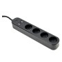 GEMBIRD TSL-PS-S4U-01 Gembird pametni produzni kabl sa USB punjenjem, 4 uticnice, 1,5m crni - slika 1
