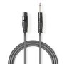 NEDIS COTG15120GY100, Nebalansirani audio kabl, XLR 3-pinski ženski, 6,35 mm muški, Niklovani, 10,0 m, PVC - slika 1