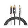NEDIS CATB22200GY20, Stereo audio kabl, 3,5 mm muški, 2x RCA muški, Pozlaceni, 2,00 m, Okrugli, Sivi - slika 2