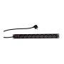 SCHRACK 19'' Nap. panel 9xSCHUKO+On/Off, 1HU, ALU, kabl 2m, crn ALU profil - slika 1