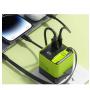 WEKOME WP-U39 Superbrzi Strujni GaN punjač, 2-porta USB (3.0 i 3.1 tip C) 65W sa displlejom i USB 3.1 tip C kablom 0.8m, žuti - slika 2