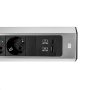 BACHMANN CASIA Kuhinjinska ugaona utičnica ALU,2xšuk,1xUSB A/C charger,srebrna - slika 4