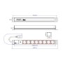 BACHMANN PDU Basic ALU 19'' 1U 8xšuko crveni, os.10A, ulazC14, kabl 2m - slika 3
