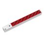 BACHMANN PDU Basic ALU 19'' 1U 8xšuko crveni, os.10A, ulazC14, kabl 2m - slika 1