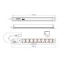 BACHMANN PDU Basic ALU 19'' 1U 8xšuko crveni, osigur.10A, ulaz C14, 2m - slika 3