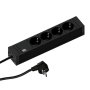 BACHMANN CONNECT LINE produžni kabl 4xšuko, crni, kabl 2m + profili - slika 1